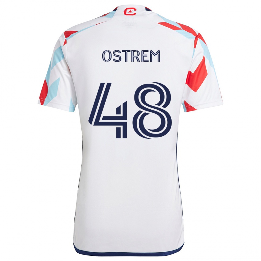 Kinder Charlie Ostrem #48 Weiß Rot Blau Auswärtstrikot Trikot 2024/25 T-Shirt Schweiz