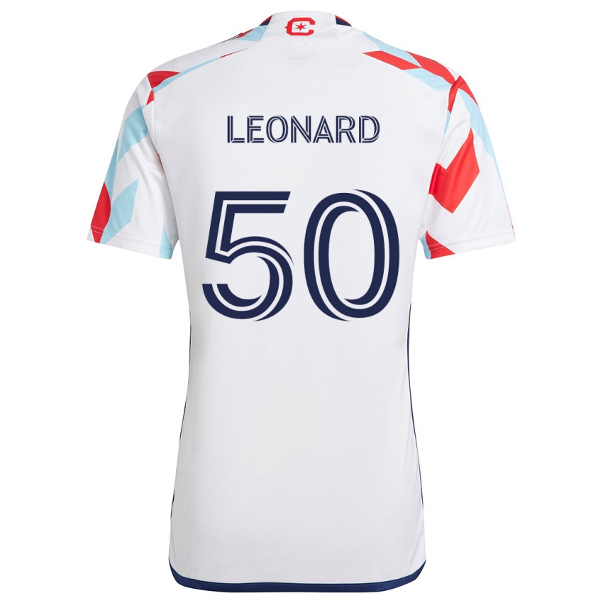 Enfant Maillot Eric Leonard #50 Blanc Rouge Bleu Tenues Extérieur 2024/25 T-Shirt Suisse