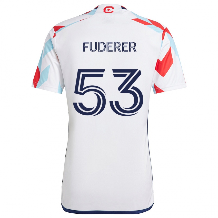 Kinder Jake Fuderer #53 Weiß Rot Blau Auswärtstrikot Trikot 2024/25 T-Shirt Schweiz