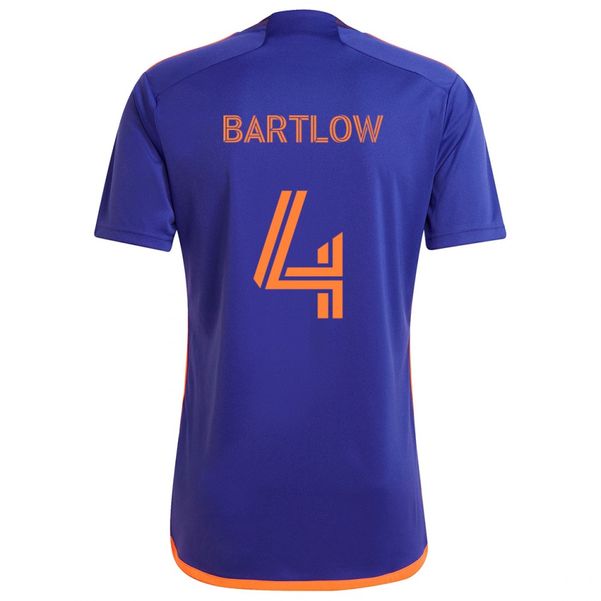 Kinder Ethan Bartlow #4 Lila Orange Auswärtstrikot Trikot 2024/25 T-Shirt Schweiz