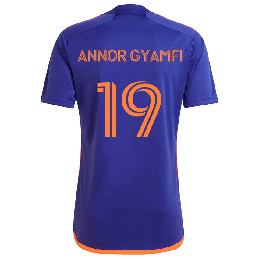 Kinder Stephen Annor Gyamfi #19 Lila Orange Auswärtstrikot Trikot 2024/25 T-Shirt Schweiz