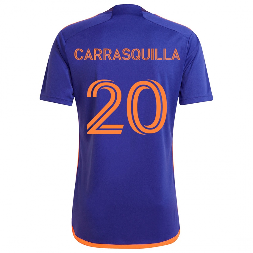 Kinder Adalberto Carrasquilla #20 Lila Orange Auswärtstrikot Trikot 2024/25 T-Shirt Schweiz