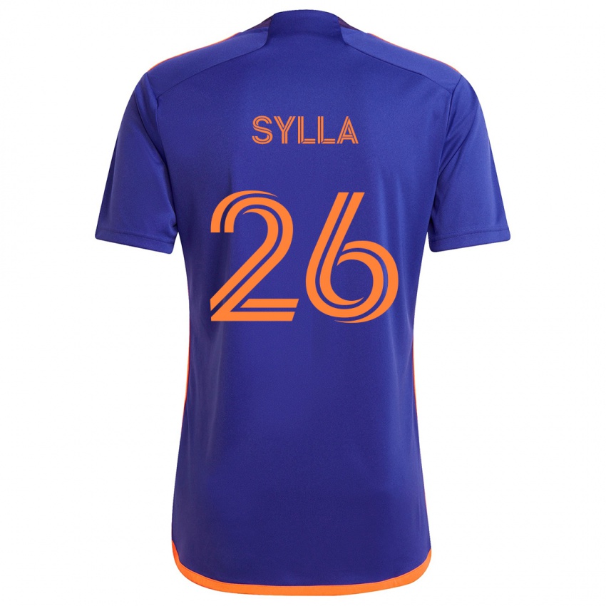 Kinder Ousmane Sylla #26 Lila Orange Auswärtstrikot Trikot 2024/25 T-Shirt Schweiz