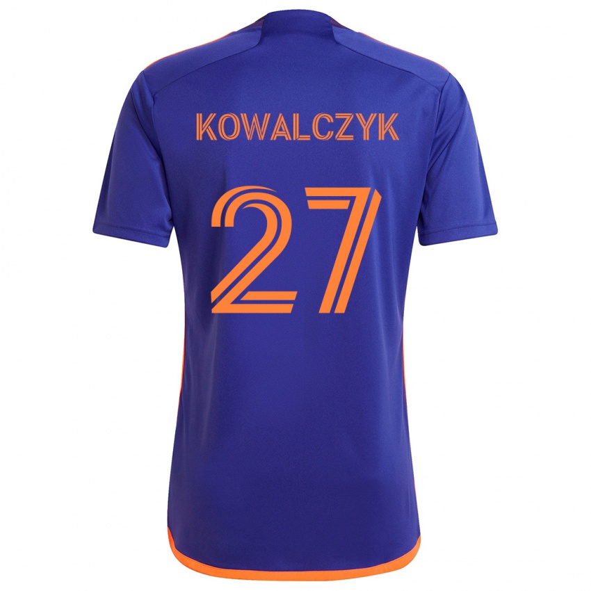 Kinder Sebastian Kowalczyk #27 Lila Orange Auswärtstrikot Trikot 2024/25 T-Shirt Schweiz