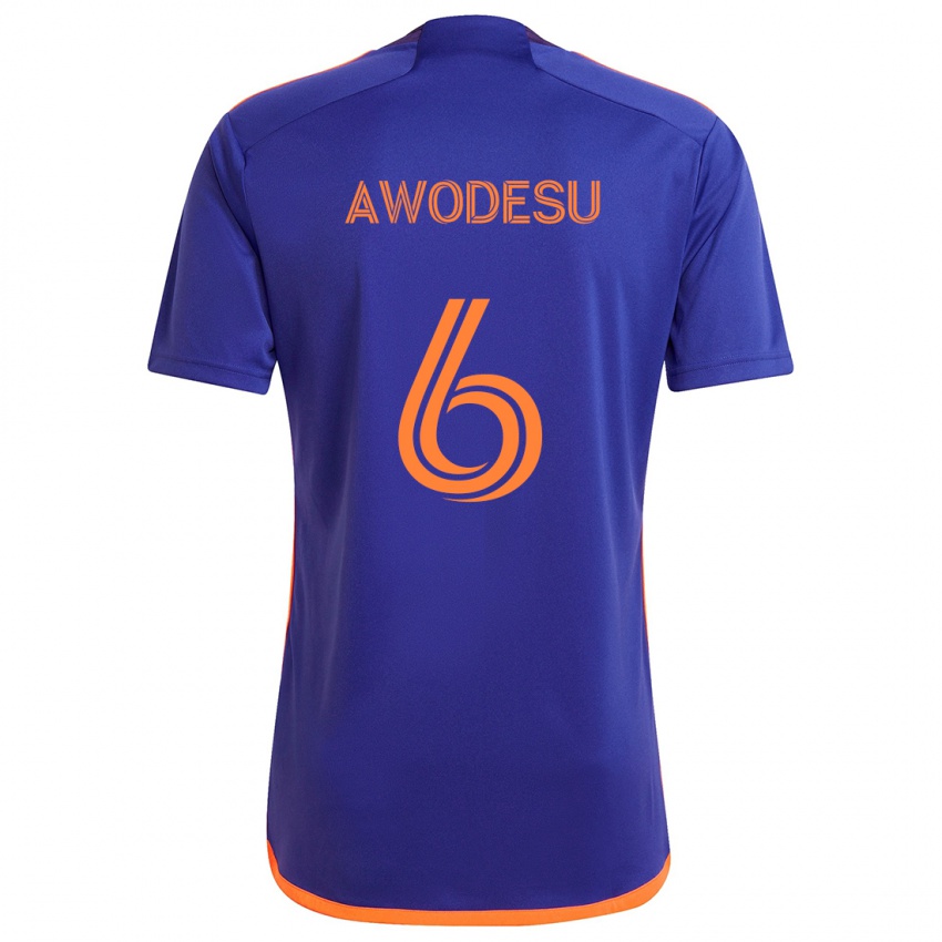 Kinder Femi Awodesu #6 Lila Orange Auswärtstrikot Trikot 2024/25 T-Shirt Schweiz