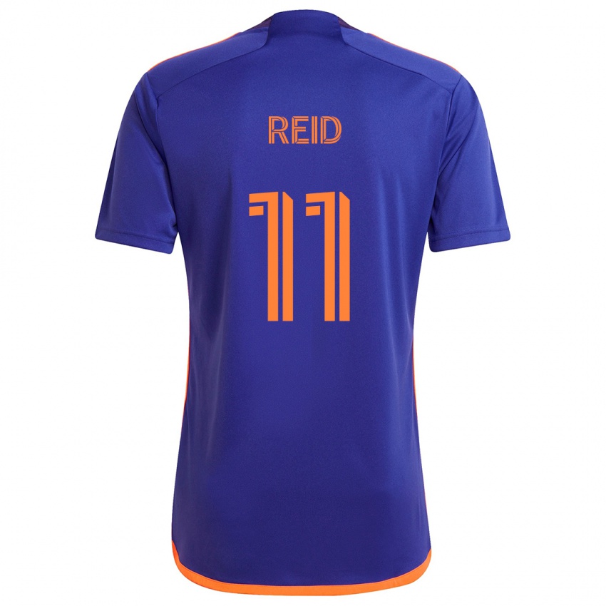 Kinder Isaiah Reid #11 Lila Orange Auswärtstrikot Trikot 2024/25 T-Shirt Schweiz