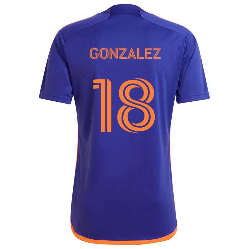 Kinder Diego Gonzalez #18 Lila Orange Auswärtstrikot Trikot 2024/25 T-Shirt Schweiz