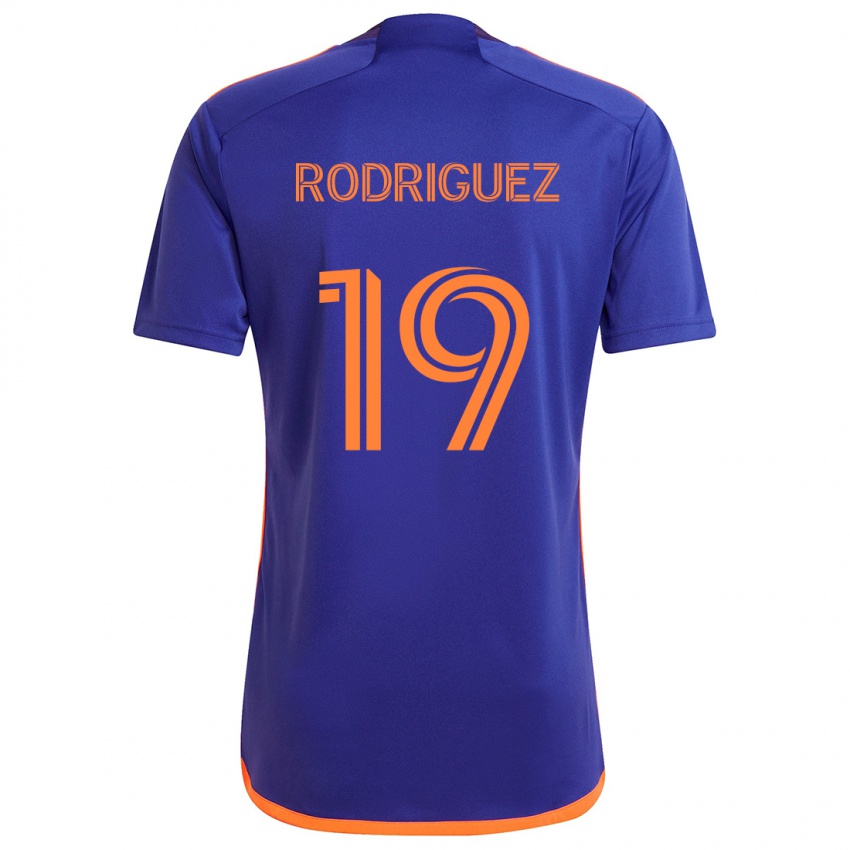 Kinder Sebastian Rodriguez #19 Lila Orange Auswärtstrikot Trikot 2024/25 T-Shirt Schweiz