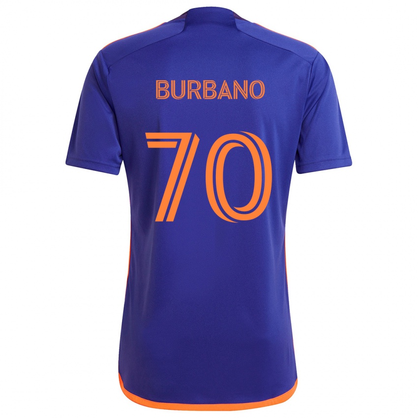 Kinder Jordy Burbano #70 Lila Orange Auswärtstrikot Trikot 2024/25 T-Shirt Schweiz