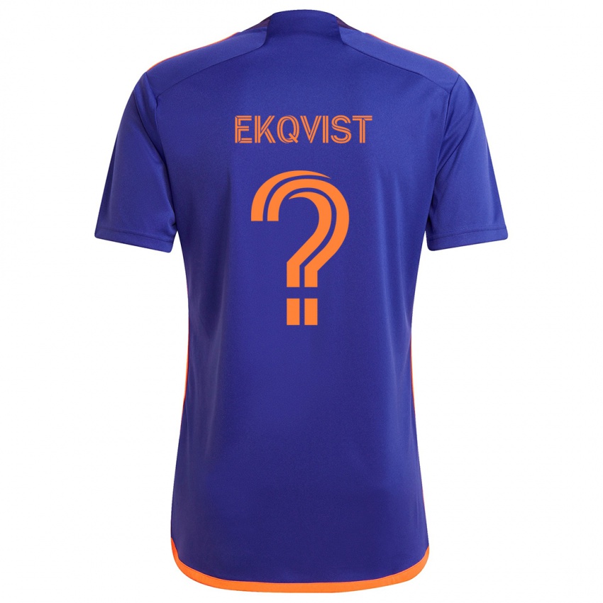 Kinder Akseli Ekqvist #0 Lila Orange Auswärtstrikot Trikot 2024/25 T-Shirt Schweiz