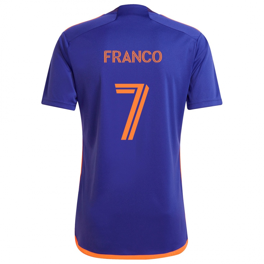 Kinder Iván Franco #7 Lila Orange Auswärtstrikot Trikot 2024/25 T-Shirt Schweiz