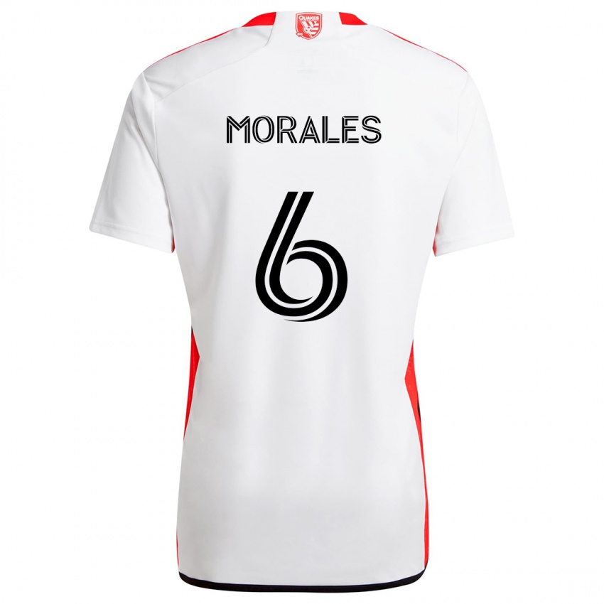 Kinder Alfredo Morales #6 Weiß Rot Auswärtstrikot Trikot 2024/25 T-Shirt Schweiz