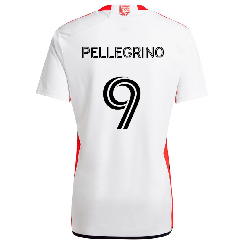 Enfant Maillot Amahl Pellegrino #9 Blanc Rouge Tenues Extérieur 2024/25 T-Shirt Suisse