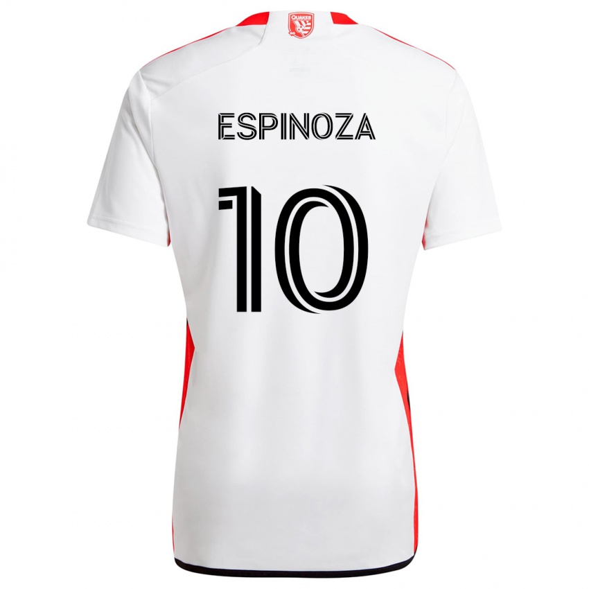 Kinder Cristian Espinoza #10 Weiß Rot Auswärtstrikot Trikot 2024/25 T-Shirt Schweiz