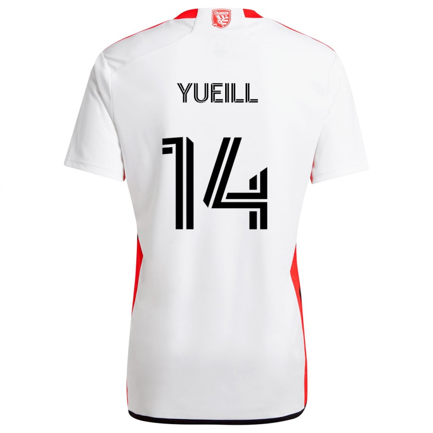 Kinder Jackson Yueill #14 Weiß Rot Auswärtstrikot Trikot 2024/25 T-Shirt Schweiz