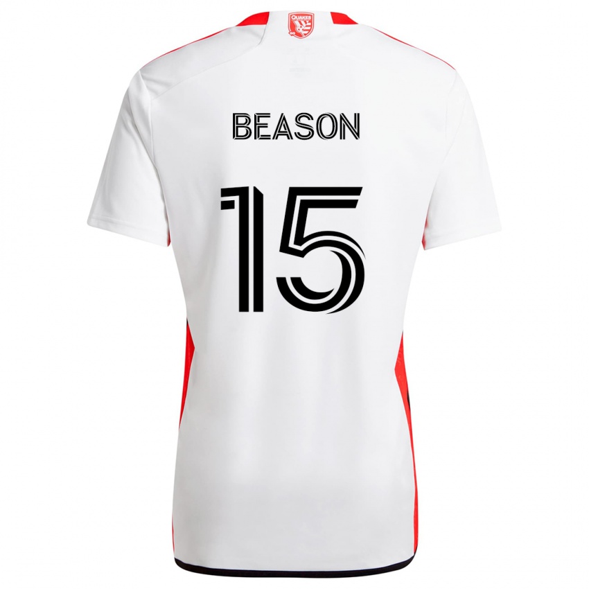 Kinder Tanner Beason #15 Weiß Rot Auswärtstrikot Trikot 2024/25 T-Shirt Schweiz