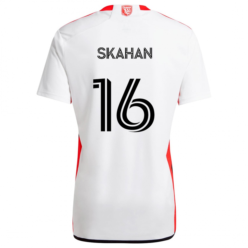 Kinder Jack Skahan #16 Weiß Rot Auswärtstrikot Trikot 2024/25 T-Shirt Schweiz