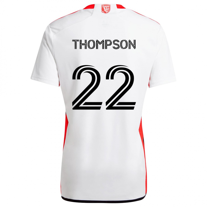 Kinder Tommy Thompson #22 Weiß Rot Auswärtstrikot Trikot 2024/25 T-Shirt Schweiz