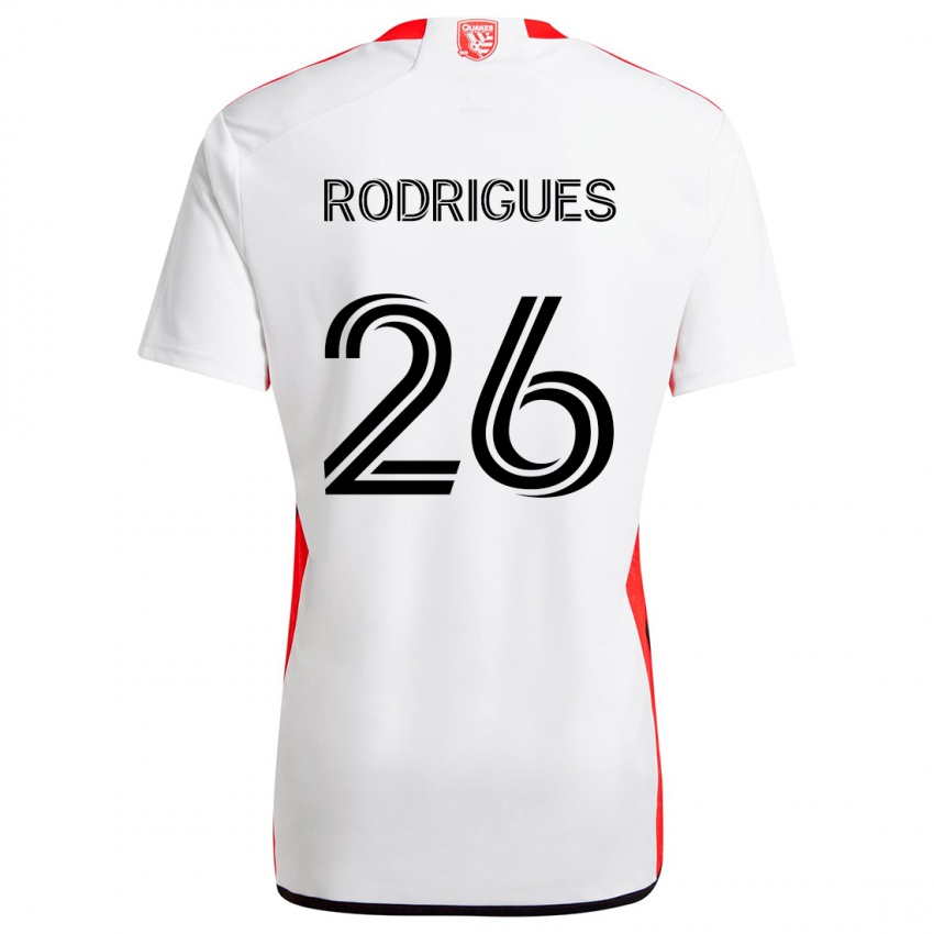 Kinder Rodrigues #26 Weiß Rot Auswärtstrikot Trikot 2024/25 T-Shirt Schweiz