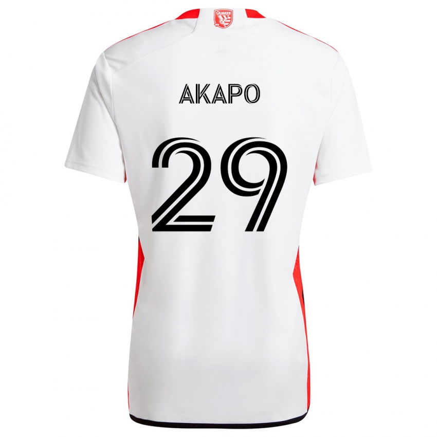 Kinder Carlos Akapo #29 Weiß Rot Auswärtstrikot Trikot 2024/25 T-Shirt Schweiz