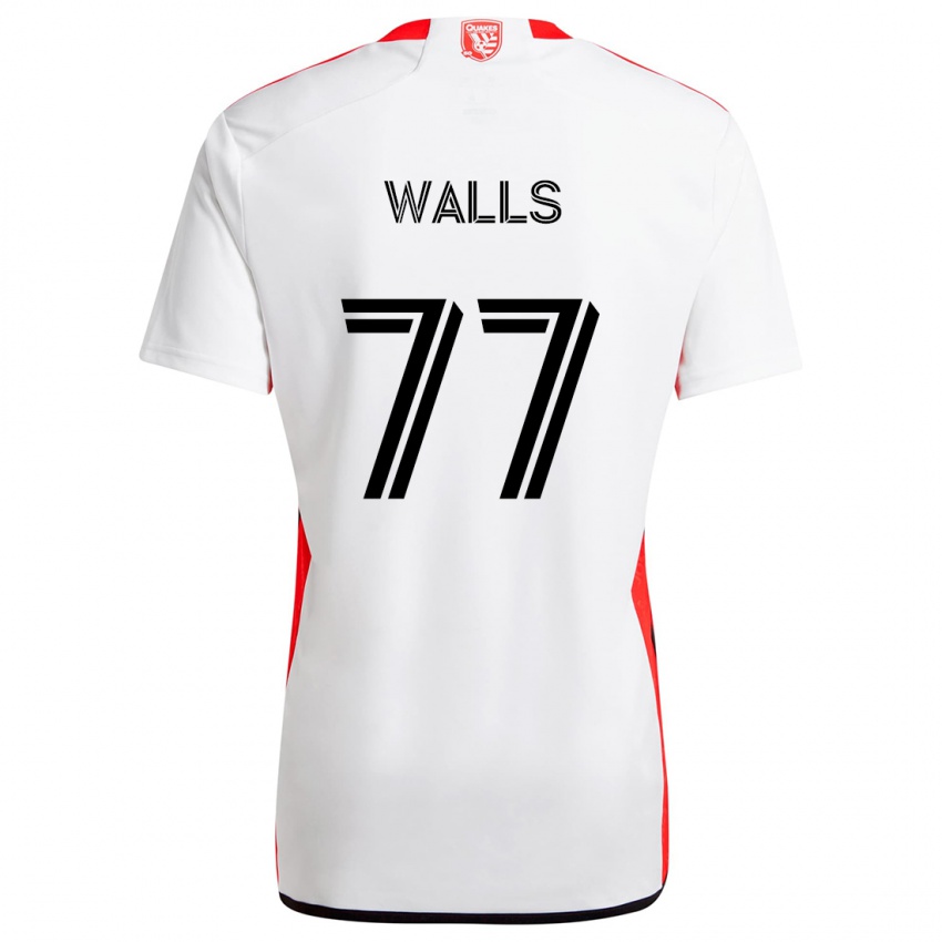 Enfant Maillot Casey Walls #77 Blanc Rouge Tenues Extérieur 2024/25 T-Shirt Suisse