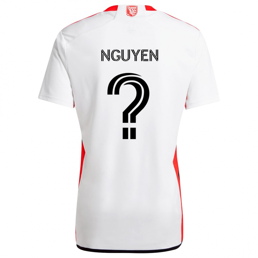 Kinder Christopher Nguyen #0 Weiß Rot Auswärtstrikot Trikot 2024/25 T-Shirt Schweiz