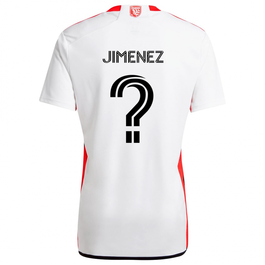 Enfant Maillot Kevin Jimenez #0 Blanc Rouge Tenues Extérieur 2024/25 T-Shirt Suisse