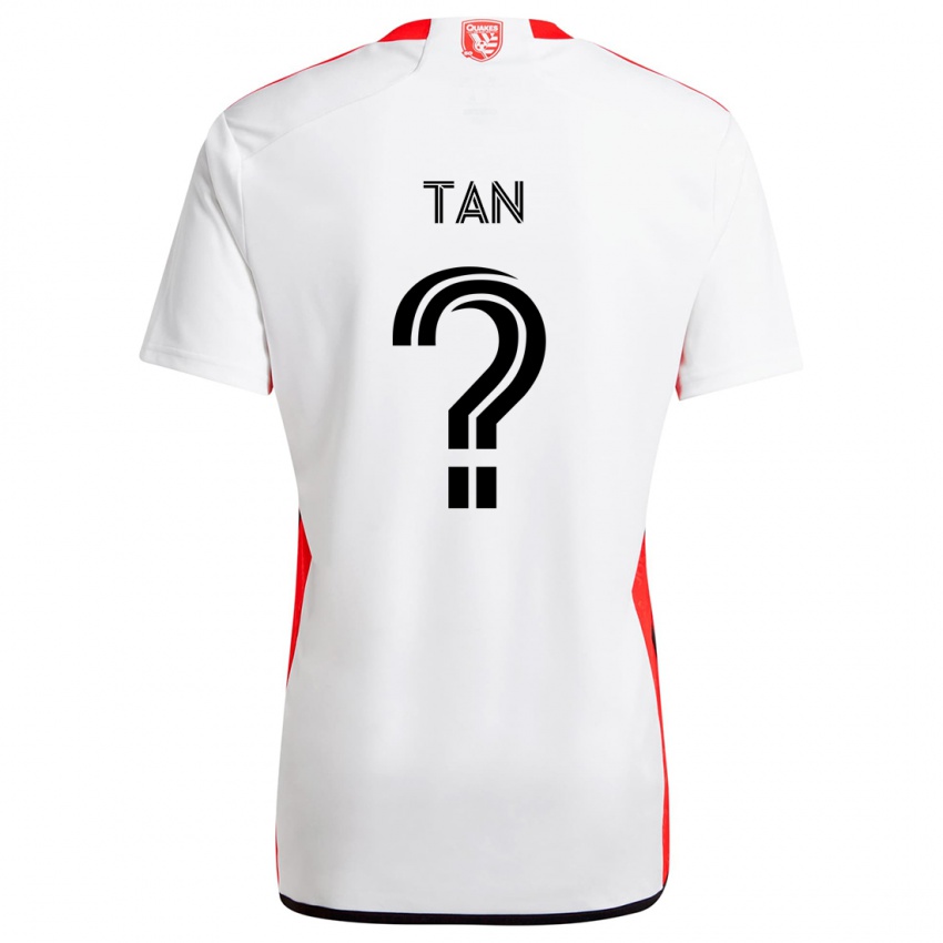 Enfant Maillot Oliver Tan #0 Blanc Rouge Tenues Extérieur 2024/25 T-Shirt Suisse