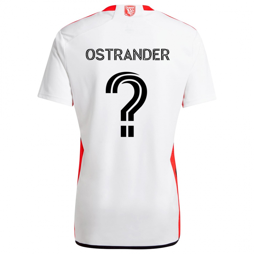 Kinder William Ostrander #0 Weiß Rot Auswärtstrikot Trikot 2024/25 T-Shirt Schweiz