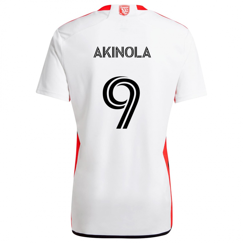 Kinder Ayo Akinola #9 Weiß Rot Auswärtstrikot Trikot 2024/25 T-Shirt Schweiz