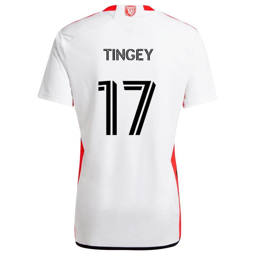 Kinder Keegan Tingey #17 Weiß Rot Auswärtstrikot Trikot 2024/25 T-Shirt Schweiz