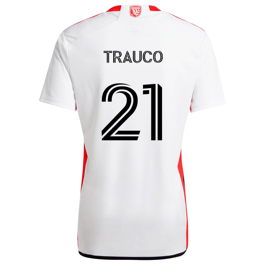 Kinder Miguel Trauco #21 Weiß Rot Auswärtstrikot Trikot 2024/25 T-Shirt Schweiz