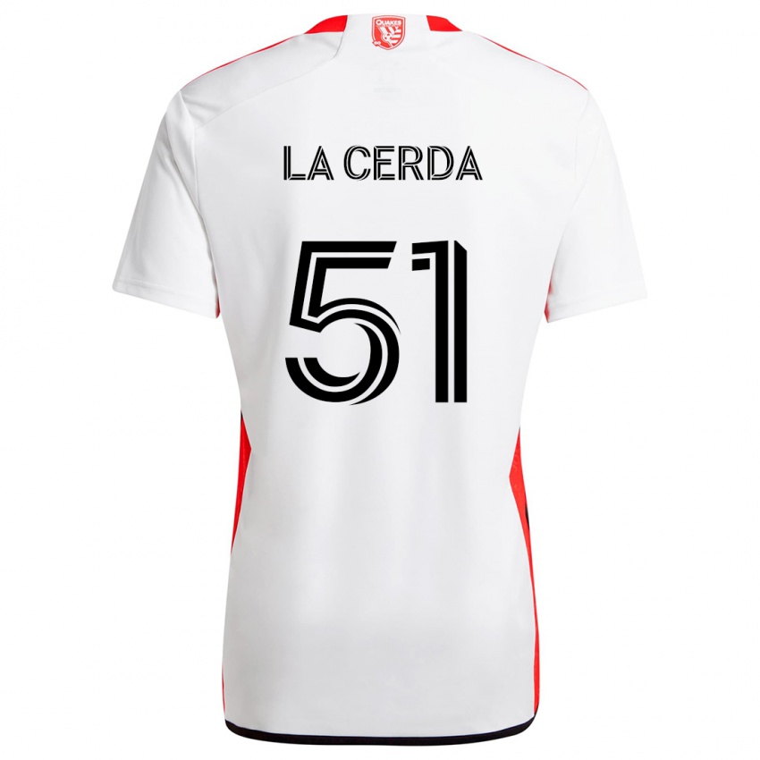 Kinder Eric De La Cerda #51 Weiß Rot Auswärtstrikot Trikot 2024/25 T-Shirt Schweiz