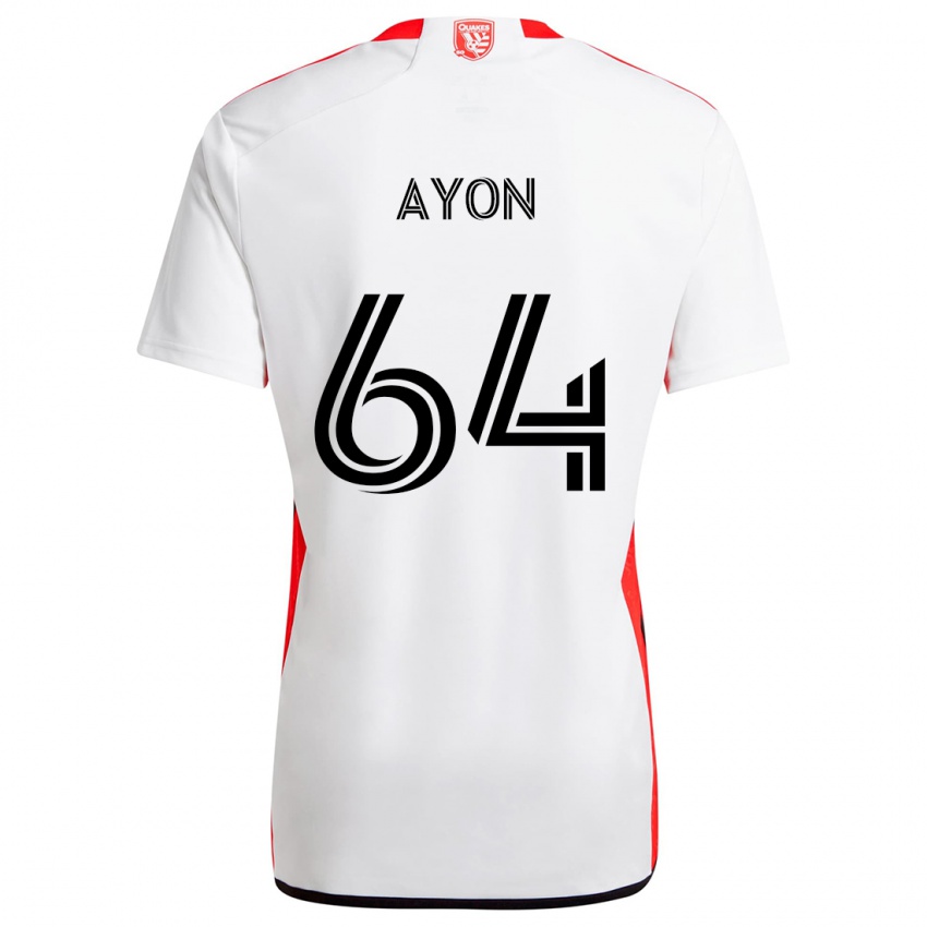 Enfant Maillot Jerry Ayon #64 Blanc Rouge Tenues Extérieur 2024/25 T-Shirt Suisse