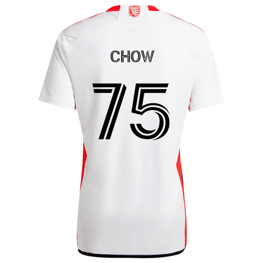 Enfant Maillot Alex Chow #75 Blanc Rouge Tenues Extérieur 2024/25 T-Shirt Suisse