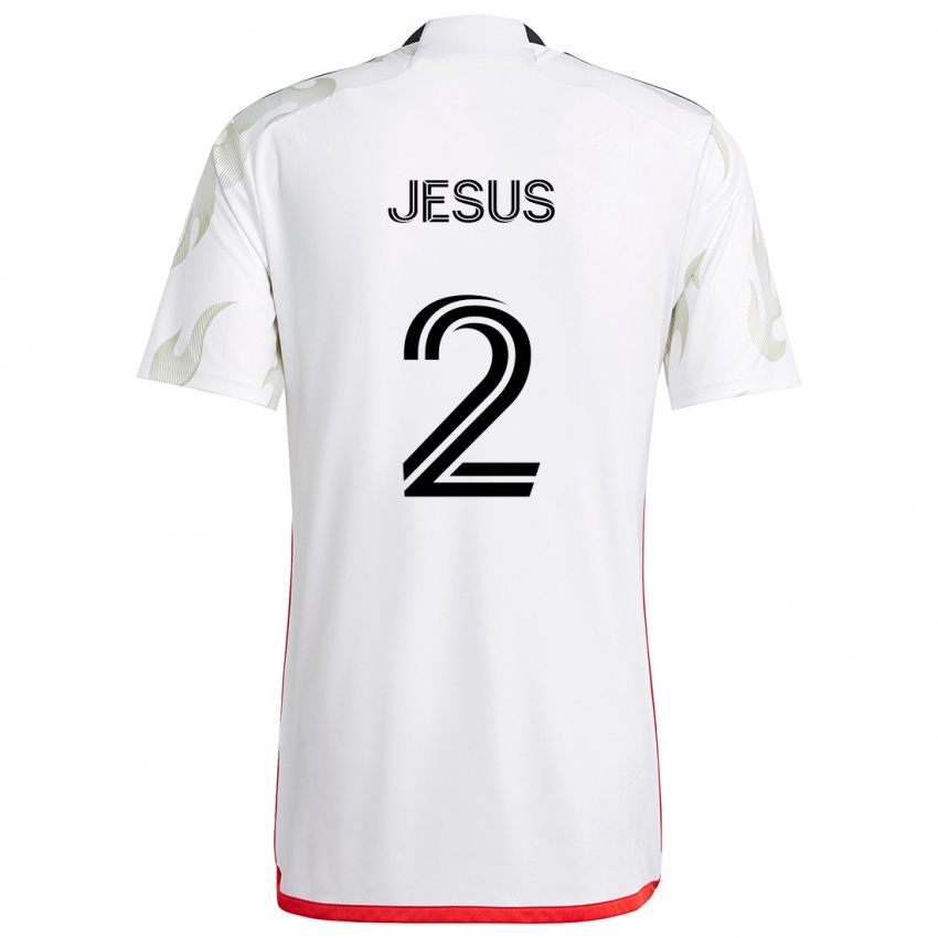 Kinder Geovane Jesus #2 Weiß Rot Schwarz Auswärtstrikot Trikot 2024/25 T-Shirt Schweiz