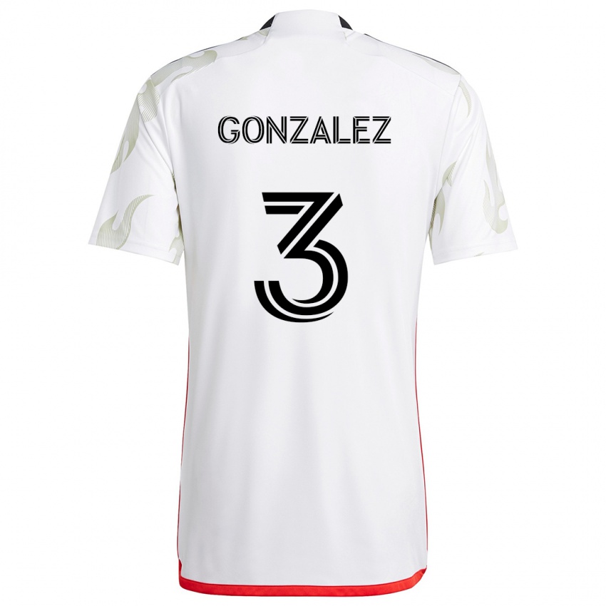 Kinder Omar González #3 Weiß Rot Schwarz Auswärtstrikot Trikot 2024/25 T-Shirt Schweiz