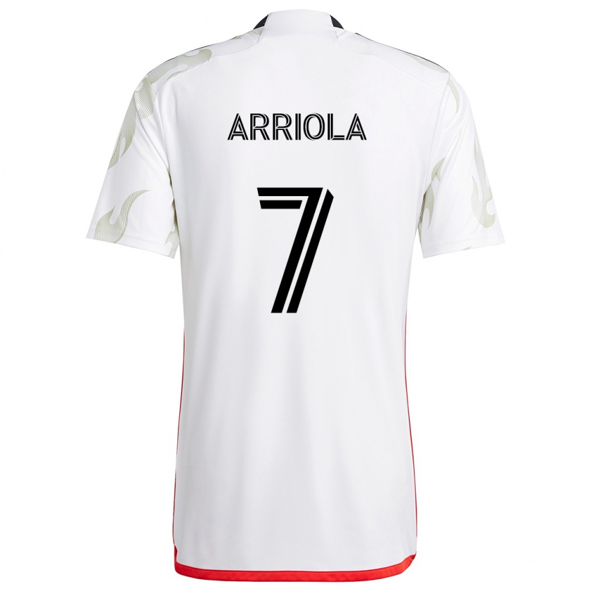 Kinder Paul Arriola #7 Weiß Rot Schwarz Auswärtstrikot Trikot 2024/25 T-Shirt Schweiz