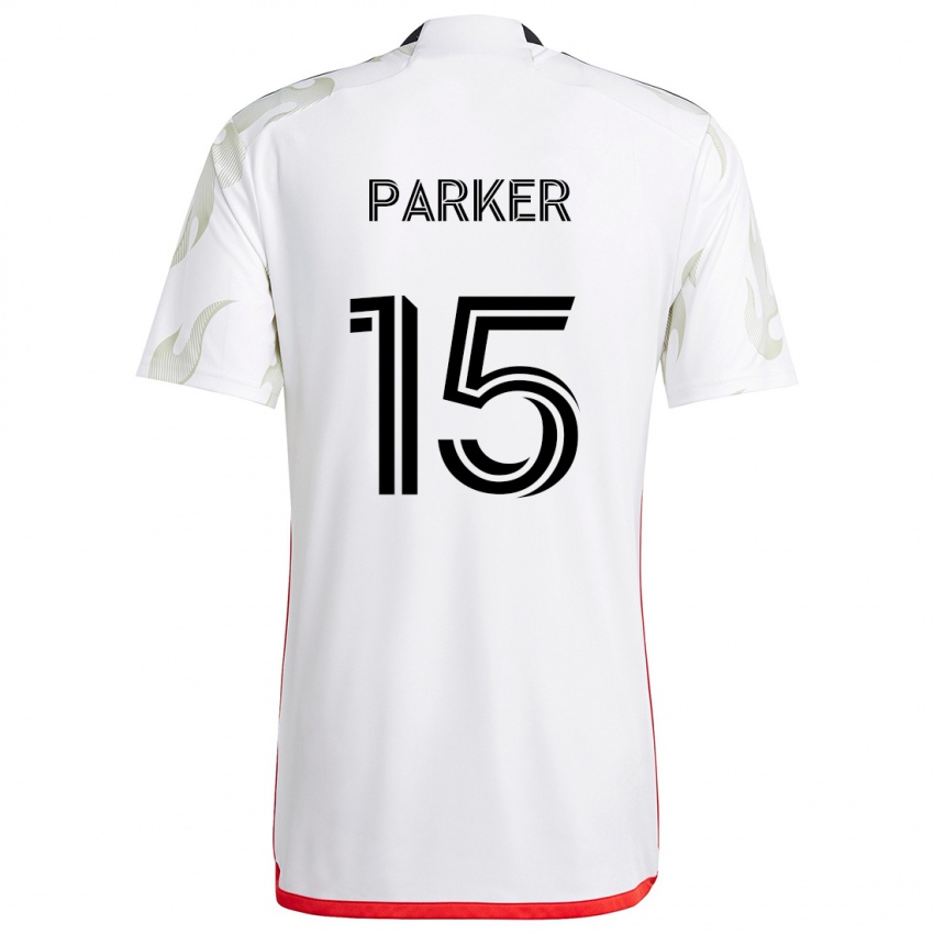 Kinder Isaiah Parker #15 Weiß Rot Schwarz Auswärtstrikot Trikot 2024/25 T-Shirt Schweiz