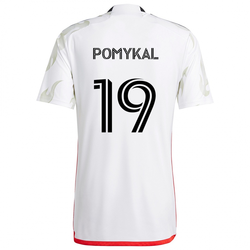 Kinder Paxton Pomykal #19 Weiß Rot Schwarz Auswärtstrikot Trikot 2024/25 T-Shirt Schweiz