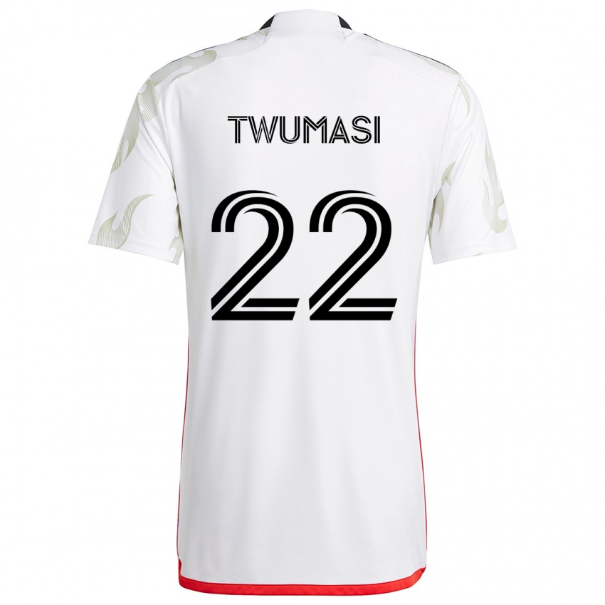 Kinder Ema Twumasi #22 Weiß Rot Schwarz Auswärtstrikot Trikot 2024/25 T-Shirt Schweiz