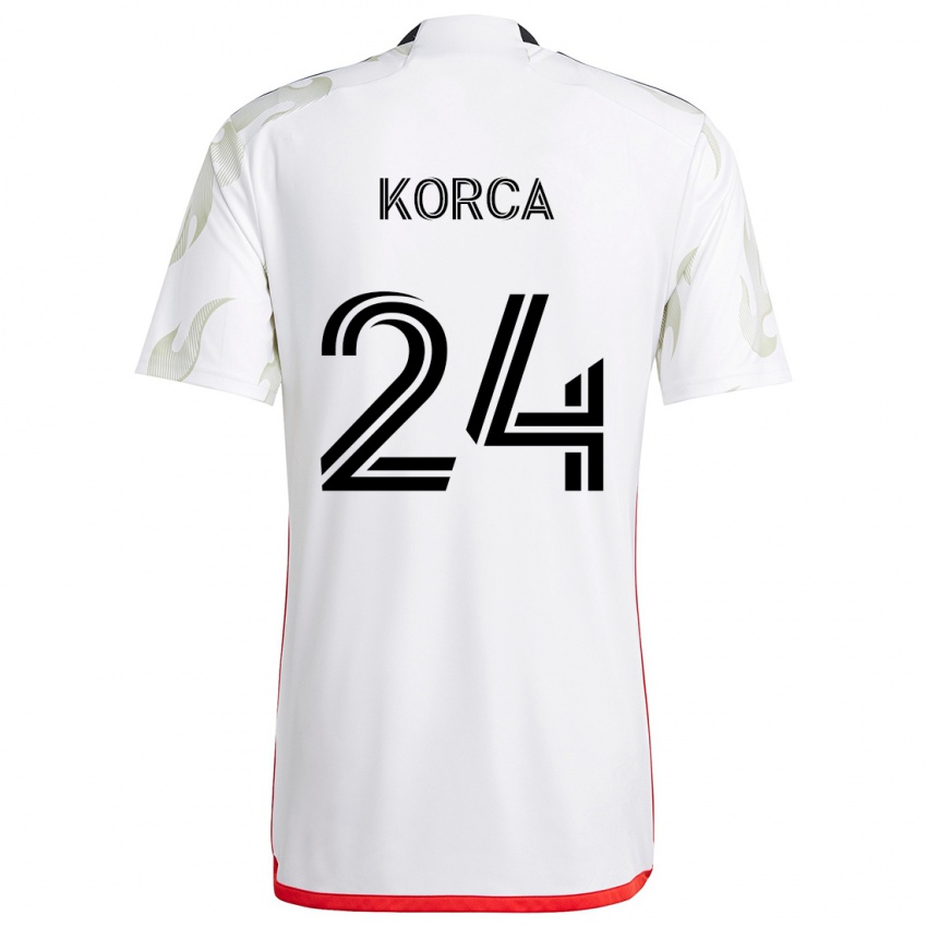 Kinder Amet Korca #24 Weiß Rot Schwarz Auswärtstrikot Trikot 2024/25 T-Shirt Schweiz