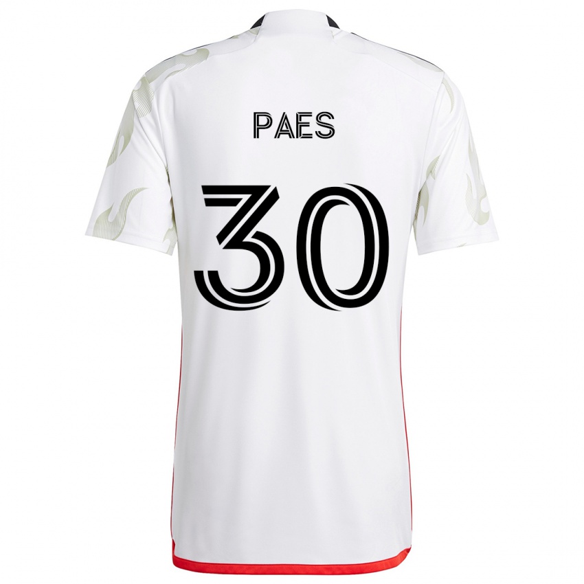 Kinder Maarten Paes #30 Weiß Rot Schwarz Auswärtstrikot Trikot 2024/25 T-Shirt Schweiz