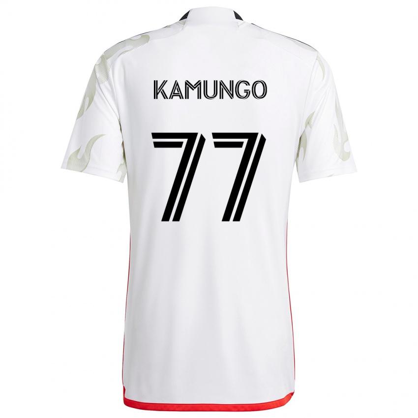 Kinder Bernard Kamungo #77 Weiß Rot Schwarz Auswärtstrikot Trikot 2024/25 T-Shirt Schweiz