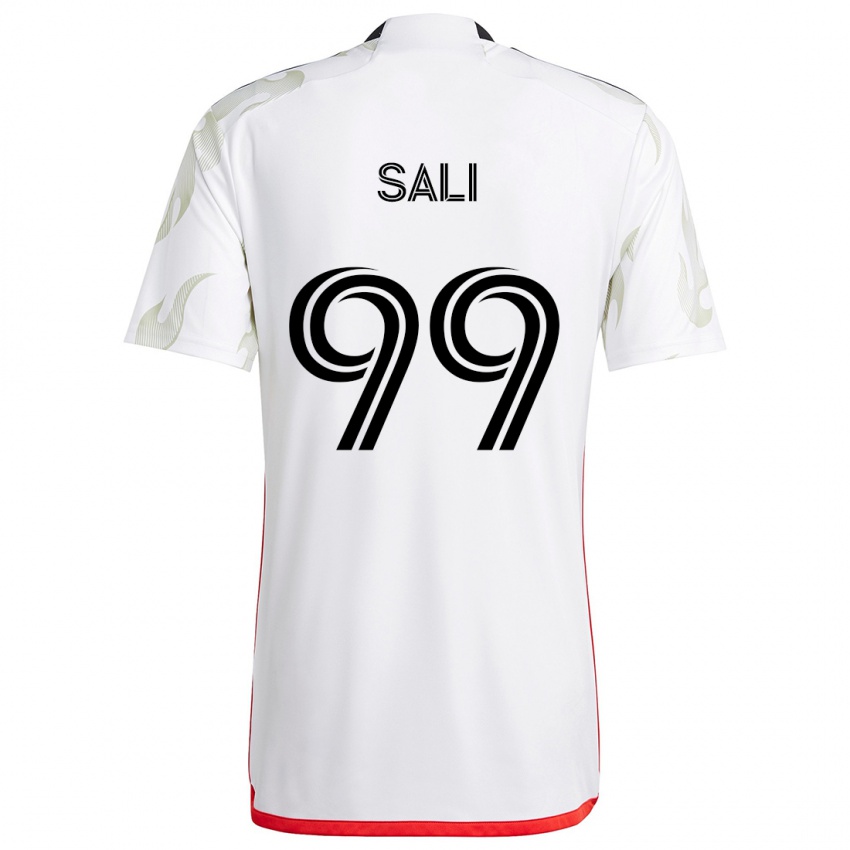 Kinder Enes Sali #99 Weiß Rot Schwarz Auswärtstrikot Trikot 2024/25 T-Shirt Schweiz