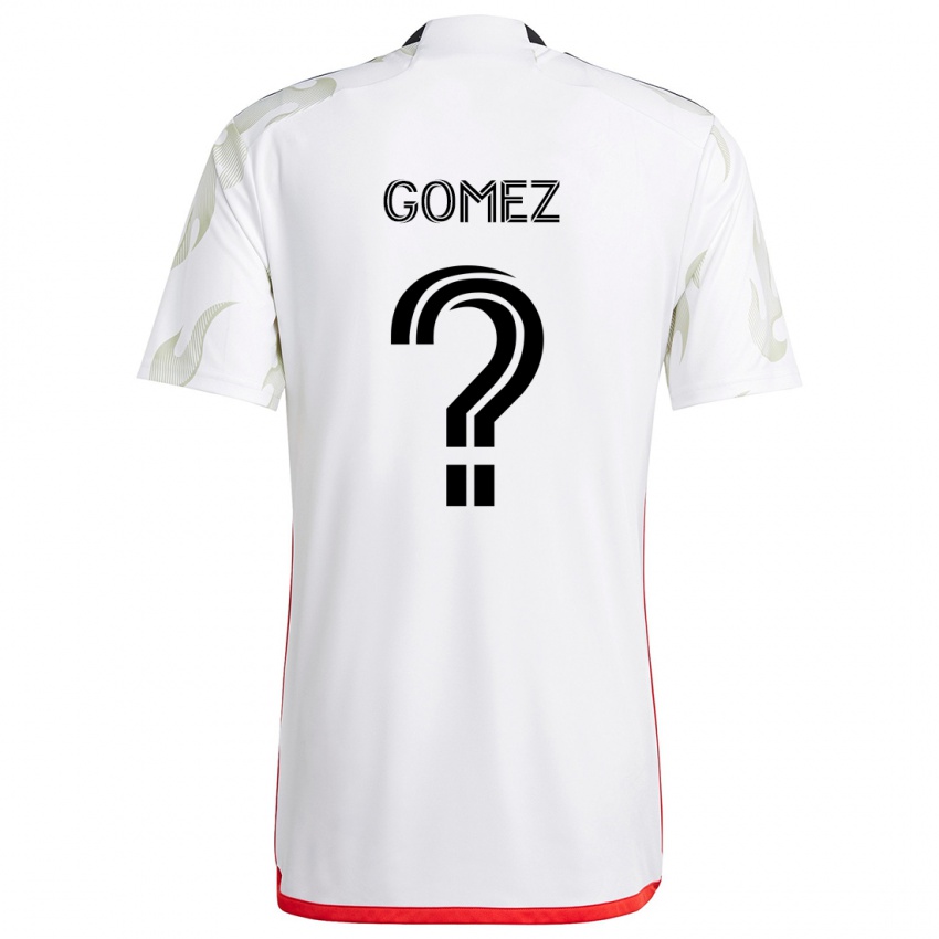 Enfant Maillot Victor Gomez #0 Blanc Rouge Noir Tenues Extérieur 2024/25 T-Shirt Suisse