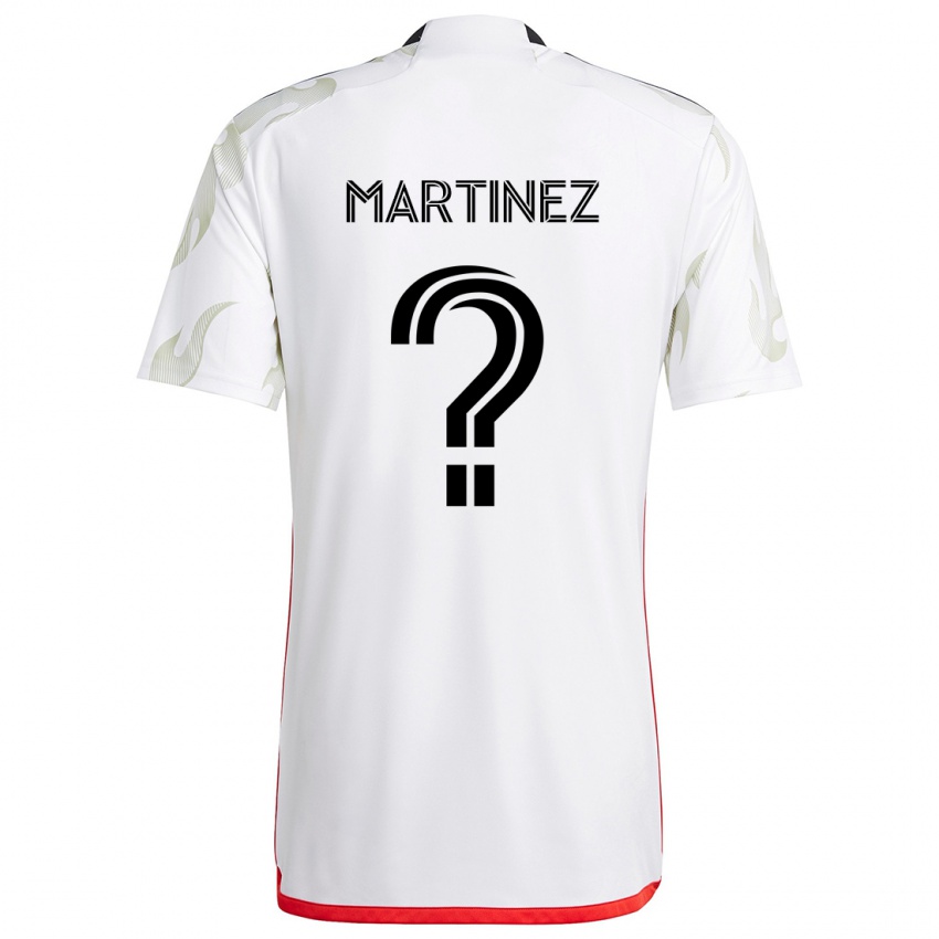 Enfant Maillot Jonathan Martinez #0 Blanc Rouge Noir Tenues Extérieur 2024/25 T-Shirt Suisse