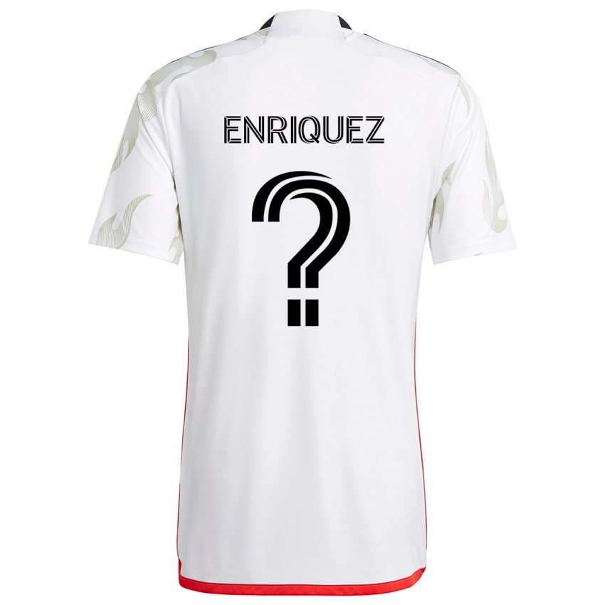 Enfant Maillot Fabian Enriquez #0 Blanc Rouge Noir Tenues Extérieur 2024/25 T-Shirt Suisse