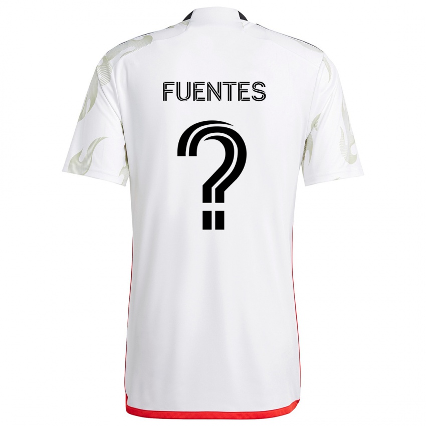 Enfant Maillot Josue Fuentes #0 Blanc Rouge Noir Tenues Extérieur 2024/25 T-Shirt Suisse