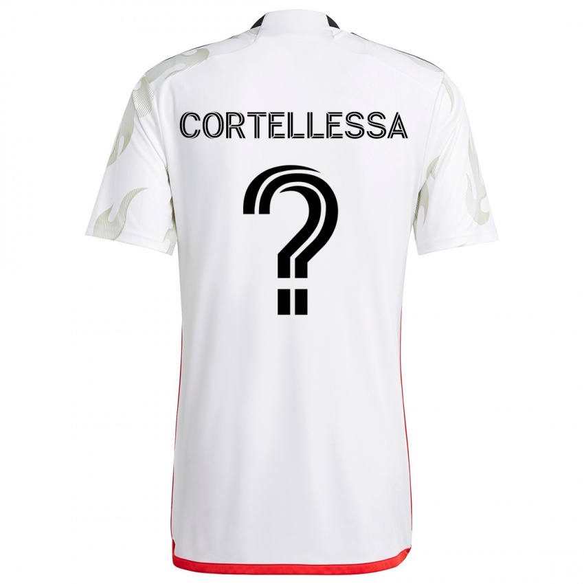 Enfant Maillot Michael Cortellessa #0 Blanc Rouge Noir Tenues Extérieur 2024/25 T-Shirt Suisse